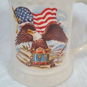 McCoy Eagle American Flag Drum Patriotic Mug Stein #6036